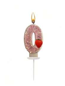Velas numéricas criativas com tema de morango de 0 a 9, decoração com glitter misto, velas para bolo de aniversário, artigos para festas com atmosfera, adequadas para festas de aniversário, festa de revelação de gênero, festa de inauguração, festa de casamento, festa monocromática, noite das mulheres, festa temática de morango, itens essenciais para 1º a 100º aniversário