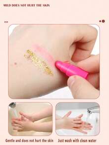 1 件儿童化妆套装，女孩化妆套装包括化妆包、口红、眼影 - 装扮游戏礼物，适合女孩的生日