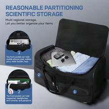 Bolsa de lona con ruedas y asa de 76 cm (30 pulgadas), bolsa de viaje plegable con ruedas de poliéster para hombres y mujeres, color negro - 30" negro - Ver 3