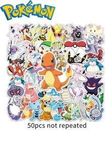 pokemon 50pcs Pokemon, Pikachu Stickers, Notebook Luggage, Notebook, Skateboard Decoration Stickers, Birthday Gift Toys, Pikachu, Handmade Sets, Are Ideal Gifts For Enthusiasts
