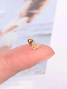 1PC Stainless Steel Tiny Stud Earrings Heart Star Moon Cross Butterfly Snake Mini Earrings Helix Cartilage Tragus Lobe Standard Conch Flat Ear Piercing Jewelry