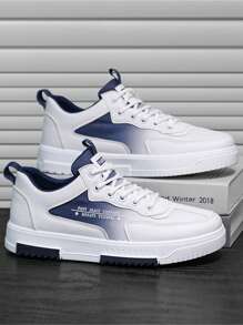 Men's Skate Shoes Summer 2025 New Thick Bottom Incresing Height Non-Slip Wear-Resistant Knitted Mesh Breathable Anti-Sweat Anti-Odor Mid-Top Round Toe Lace-Up Ombre Letter Soft Comfortable Men Casual Sport Shoes Simple Elegant Youth Campus Style Daily Commute Versatile Comfortable Outdoor Men Walking Shoes Classic Campus Versatile Skateboarding Shoes