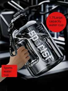 1pc Super Large Capacity Water Bottle, Viral Tonton Bucket, Sports Water Bottle, Water Jug, Fitness For Men & Women, Students, Portable Water Bottle, Plastic Water Cup, Big Belly Water Bottle - Multicolor - View 2