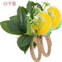 Outdoor Wedding Party Tropical Fruit Lemon Napkin Rings, Room Decor, Tabletop Decor, Home Decor, Suitable For Festivals, Parties, Birthdays, Weddings And Banquets - Multicolor - View 9