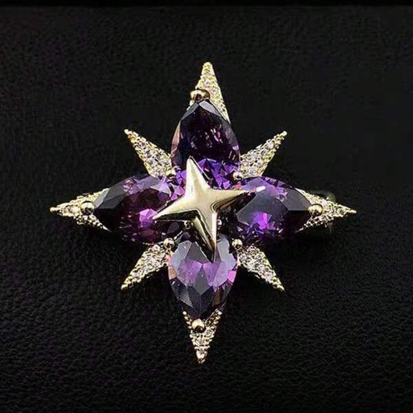 1 pieza Broche de lujo morado, accesorio elegante para vestido
