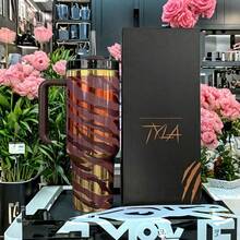 Compatible With Stanley Cup H2.0 Tumbler 40 Oz | Leak-Proof Double Wall Vacuum Insulated Stainless Steel Water Bottle,Hot/Cold Retention, Ergonomic Handle Travel Mug For Camping, Commuting, Gifts (Iced Coffee Ready)