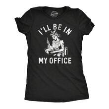 Womens Funny T Shirts Ill Be In My Office Kitchen Sarcastic Cooking Graphic Novelty Tee For Ladies Funny Womens T Shirts Cute Vintage Fashion Casual Ladies T-Shirt Gift - Thạch nam đen - Xem 1