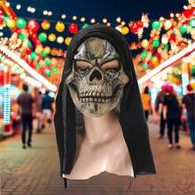 Máscara de Horror Metade do Rosto de Látex, Máscara de Zumbi para Sala de Fuga, Casa Assombrada, Fantasia