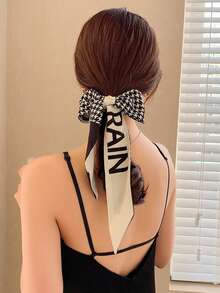 9件套女士优雅花卉、水果和字母印花黑白发圈，时尚百搭发饰，适合日常造型、洗漱和搭配服装，可作发带、头巾、发箍、吸汗带、发带，秋冬季度假装扮必备，女士优雅围巾、女士头巾、柔软头巾 - 彩色 - 查看 2