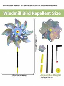 5 件/3 件/1 件 - 户外驱鸟器，反光风车，适用于花园和庭院装饰，风车户外驱鸟设备风车驱鸟器适用于庭院、农场、果园（银尖）、感恩节、万圣节、圣诞节、秋季礼物、装饰品 - 彩色 - 查看 7