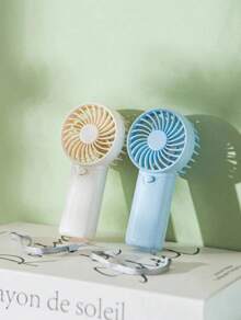 1pc Handheld Battery Operated Cartoon Mini Fan, Portable For Summer And For Outdoor,Sport,Travel,Kitchen,Bedroom,School,Office,And For Woman,Man,Children,Adult