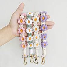 1 件手工钩针波西米亚风格雏菊腕带、钥匙链带、水瓶手柄绳，是送给朋友和爱人的理想礼物，学校汽车配件可爱哥特 Y2k - 彩色 - 查看 1