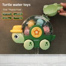 1PC Dinosaur Bath Toys For Toddlers, With Suction Cup And Spoon, Fun And Cute Cartoon Style, Features A Dinosaur Waterfall And Rotating Shower Spray, ABS Material, No Battery Required, Perfect For Bath Time Fun, Making It An Ideal Gift For Boys And Girls