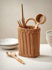 1 Stück/2 Stück handgeflochtener Aufbewahrungskorb, Country Stil Rattan Hängekorb für Küche, Wohnzimmer, Badezimmer, Outdoor Picknick, Regalkorb, waschbar und feuchtigkeitsbeständig, vintage Garten handgeflochtener Aufbewahrungskorb, perfektes Geschenk für sie, Valentinstag, Sommer Outdoor Zubehör, Küchenzubehör