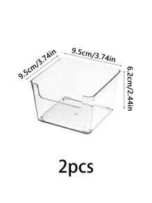 1pc/2pcs Transparent Stackable Stationery Storage Box, Large Capacity Desktop Storage Box, Multifunctional Storage Box, Suitable For Storing Cosmetics, Stationery Supplies, Sticky Notes Files, Other Miscellaneous Display Racks. Suitable For Home, Campus, Office.,For Back To School