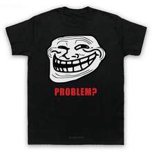 Camiseta con diseño de MEME de la CARA DE TROLL, CÓMIC DE RABIA, BROMA DIVERTIDA DE INTERNET para jóvenes, de mediana edad y de edad avanzada - Negro - Ver 1