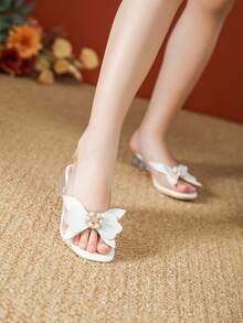 סנדלים לבנים לבנות, סנדלי קיץ לילדות קטנות, סנדלי עקב גבוהים אופנתיים לבני נוער - לבן - ראה 5