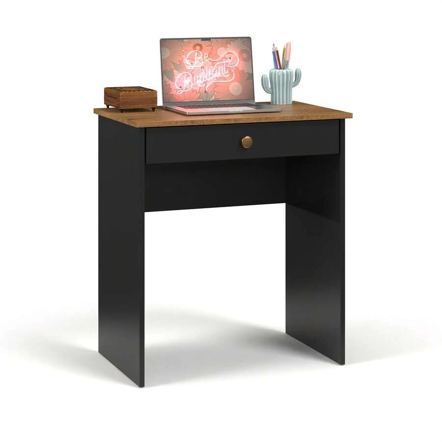 Desk Table For Computer Notebook Style 1 Drawer With Handle - White - View 1
