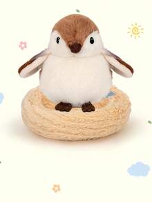 1pc Cute Realistic Small Bird & Bird Nest Plush Doll, Penguin Parrot Sparrow Doll, Home Office Decor, Kids Sleeping Companion, Birthday Gift - 彩色 - 查看 8