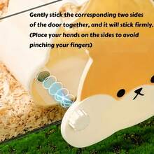 1pc Transparent Hamster Habitat, Cartoon Magnetic Cage With Bear & Flower Branch Design, Suitable For All Seasons, Comfortable Hamster Hideaway, Durable Material, Small Pet Supplies - Multicolor - View 10