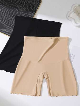 2pcs High Waist Shaping Briefs, Abdomen Control Compression Underwear, Lift And Shape Buttocks, Women's Lingerie & Shapewear