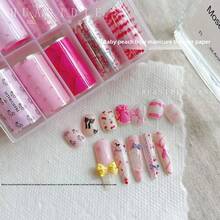 10色蕾丝花朵美甲贴纸，DIY哥特暗黑美甲贴花转印箔，新年郁金香星空美甲贴纸，适合美甲沙龙和个人使用，盒装美甲装饰（不含胶水），是送给女性和女孩的理想美甲配件礼物。 - 彩色 - 查看 20