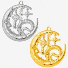 2pcs Minimalist Stainless Steel Heart & Asymmetric Geometric Sunflower Pendant Accessories, Necklace & Earrings Crafting DIY Jewelry Charms, Gold/Silver Plated