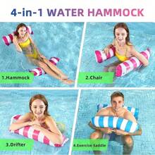 1 Stück tragbare 4-in-1 Schwimmbad Hängematte - perfekt für Reisen und Poolpartys - multifunktionaler Liegestuhl mit Schwimmdesign, vielseitig einsetzbarer Schwimmliege mit Komfortgriffen - einfache Aufstellung für Entspannung am Poolrand