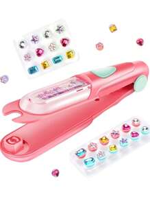 Kit de estampage de bijoux, accessoires pour cheveux brillants pour filles, outil de coiffure avec diamants étincelants réutilisables, jouet cadeau d'anniversaire pour filles de 3 à 12 ans