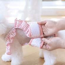 Braga tipo faja para mascotas con volantes, cómoda y transpirable, cintura y longitud de espalda ajustable, lavable y reutilizable, compatible con forros/almohadillas, adecuado para perros machos y hembras