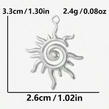 2pcs Minimalist Stainless Steel Heart & Asymmetric Geometric Sunflower Pendant Accessories, Necklace & Earrings Crafting DIY Jewelry Charms, Gold/Silver Plated
