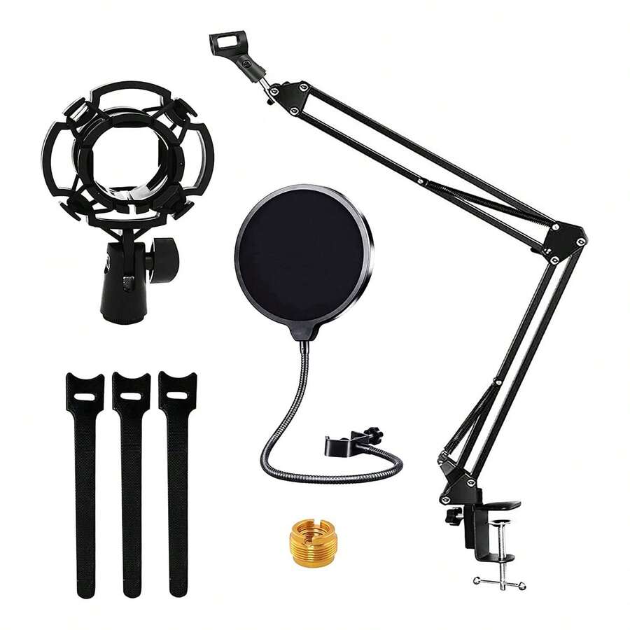 5 Core Microphone Stand Desk Boom Arm Shock Mount Pop Filter