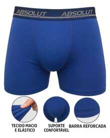 Boxer Briefs Kit With 3 Plus Size G1 G2 G3 G4 Extra Large Microfiber - Multicolor - View 2