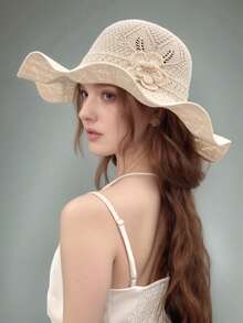 1pc Women/Unisex Plain Polyester Flat Top Brim Jazz Hat, Street Style Y2K Fashion, Elegant & Vibrant For Work, Party, Music Festival, Outdoor Activities, Cowboy Theme Events, Cosplay - Multicolor - View 1