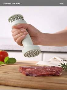 1pc Stainless Steel Steak Hammer Meat Piercing Needle, Home Tenderizing Tool, Hole-Drilling And Ligament-Disrupting Device, Meat Hammer For Knocking And Inserting Meat Needle, Suitable For Snacks, Steaks, Pork Chops, Chicken Steaks