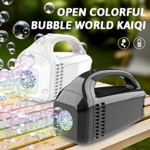 Máquina de Bolhas Portátil com 5 Buracos, Máquina de Soprar Bolhas Automática, Decoração para Festa de Casamento Ao Ar Livre, Presente de Aniversário, Atividade de Água Ao Ar Livre, Brinquedo e Presente de Natal, Pilhas e Líquido de Bolhas não incluídos