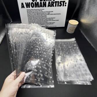 50/100pcs Star Candy Bags, Self-Sealing Bags, High-Quality Packaging - Clear OPP Plastic Snack Bags For Cookies, Snacks And Gifts - Ideal For Parties, Weddings And Bakery Supplies