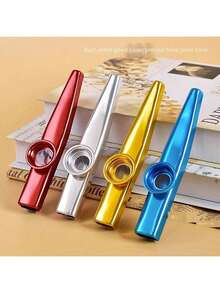 Apitos de metal Kazoo, 1/2/5/6 peças, instrumento musical. Apitos de diafragma para flauta, ótimos companheiros para violão. Performance de instrumento musical, presentes, saxofone, kazoo, violão, ukulele, instrumentos musicais para homens e mulheres, treinamento, pequenos presentes - Multicolorido - Ver 6