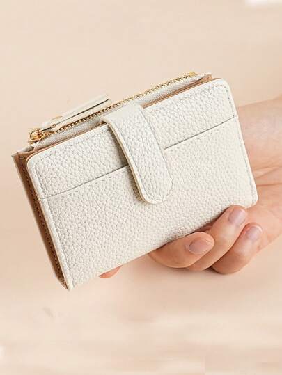 European & American Style Litchi Texture Minimalist Women Bifold Wallet Multi-Card Slots Zipper Coin Purse High-Grade Elegant Design For Women Wallet Mini Wallet Purse Wallet Small Wallet Wallet Men Wallet Leather Cute Wallet