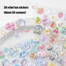 Cartoon 3D Stickers Animal Stickers For Scrapbooks Planner Journals Laptops Phone Case Water Bottle Pen Case Decoration (Product Hollow)