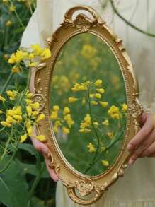 1 pieza Bandeja decorativa de estilo vintage desgastado, tipo Ins, bandeja de plástico para postres, bandeja de espejo, bandeja de tocador, bandeja de decoración real, accesorio para bodas, accesorio de fotografía, organizador de joyas, bandeja DIY hecha a mano para velas y perfumes, bandeja de exhibición de floristería, decoración del hogar (pintura desgastada, efecto de graffiti aleatorio) para organizador de almacenamiento de mujeres, artículos esenciales de viaje, regreso a la escuela, almacenamiento de dormitorio, decoración de otoño