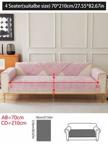 1件加厚绒面沙发垫套，四季通用防滑沙发套，防尘防污，可机洗，宠物友好，适用于卧室、办公室、客厅L型沙发和1/2/3/4人座沙发，可调节，可手洗 - 粉色 - 查看 17
