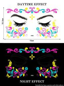 Sticker Pack: 5/3/1pc Essential For Fashion Leader! Neon Headpiece Decorative Stickers, Perfect For Music Festivals, Costume Parties, Graduation/Back To School Parties, Your Exclusive Nightclub Look, Express Your Personalized And Let Your Beauty Shine At Night! - MultiWarna - View 2
