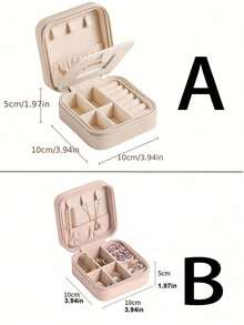 2pcs Small PU Leather Travel Jewelry Storage Box, Jewelry Display Box With Mirror, Double Layer Portable Jewelry Storage Box - Multicolor - View 11