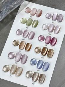 10ml Pink Blue Green Glass Bead Cat Eye Gel Nail Polish 2025 Milk Tea Small Light Bulb Crystal Cat Eye Gel Nail High-Density Glass Bead Cat Eye Spring Summer Nail Art Nail Supplies