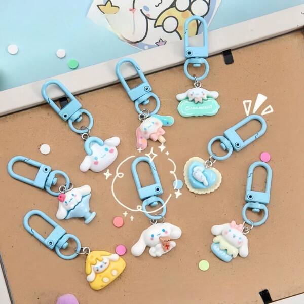 8pcs Characters Cute Cartoon Keychains, Suitable For Party, Gift-Giving