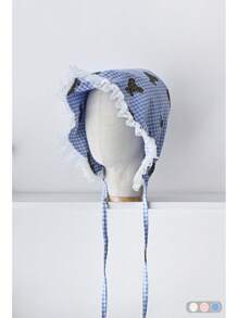 1 pièce Chapeau seau à large bord avec un design mignon d'ours en peluche à carreaux, chapeau d'été polyvalent de protection contre le soleil pour femmes
