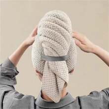 1条加厚超细纤维干发巾，女士超强吸水速干浴帽，浴室配件，家居浴室装饰，秋季装饰，美发沙龙、酒店、运动、家庭使用必备 - 彩色 - 查看 4