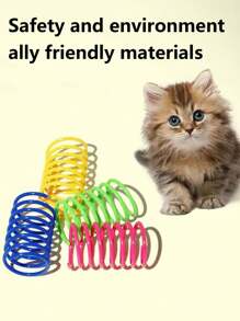Juguete para gato que se juega solo, muelle de plástico de colores de rebote interactivo para gatos, suministros para gatos, juguetes de muelle espiral/papel arrugado para gatos, 2/4/8/10/12/14/20/30/40/50/60 piezas, juguetes creativos para matar el tiempo y mantener la salud, juguetes de plástico resistente de colores para golpear, morder, cazar, adecuados para gatitos, regalo de San Valentín para gatos/perros
