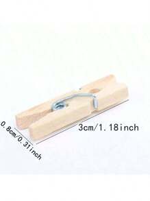 15/60/120/180/300pcs Mini Natural Wooden Clips Office Paper Sticky Note Decorative Photo Wooden Clips DIY Handmade Accessories Wedding Party Wooden Creative Wooden Clip Back To School